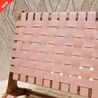 Handmade Walnut Wood Leather Chair: Moroccan Bohemian Decor