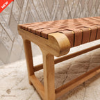 Moroccan Artisan chair – Tan leather – Handmade Berber Lounge Chairs