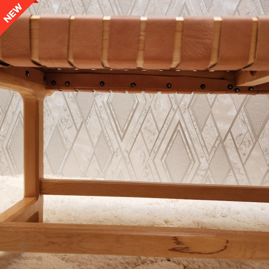 Moroccan Artisan chair – Tan leather – Handmade Berber Lounge Chairs