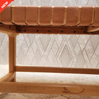 Moroccan Artisan chair – Tan leather – Handmade Berber Lounge Chairs